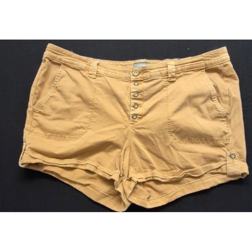 Torrid‎ women's Fill the Fit orange button fly shorts cuff hem stretch Cotton 24